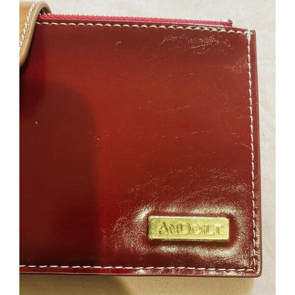 ANDOILT Womens Genuine Leather Cowhide RED Wallet RFID Blocking Bifold Design - Picture 11 of 14